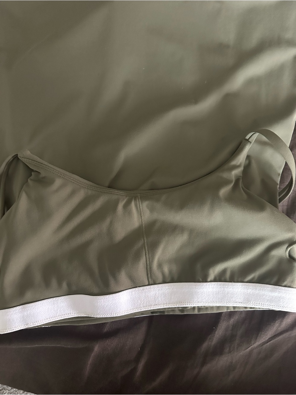 Nicole Miller Sport Olive Slip Dress shorts under - Picture 6 of 6